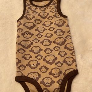 Carter’s Infant 9 month sleeveless brown monkey Onsie